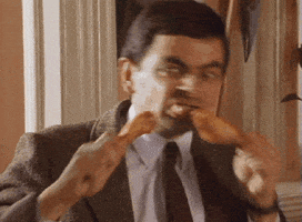 Mr. Bean stuffing chicken legs at 4 FPS