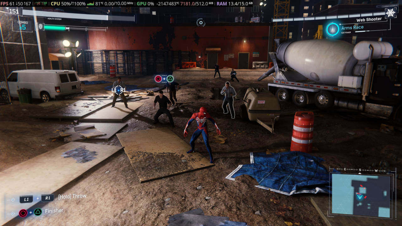 Spider-Man Gameplay on PS5 Linux at 1440p 60FPS